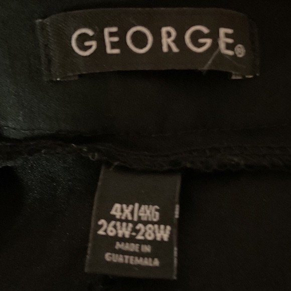 George‎ High Rise Elastic Waist Pullover Casual Capri Pants Black Soot Size 26W - Picture 5 of 7